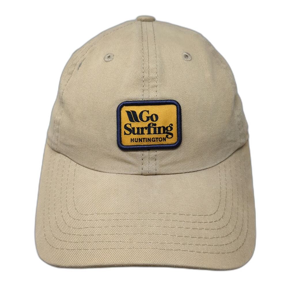 Huntington Go Surfing Baseball Cap Beige One Size Adjustable Cotton Patch Hat